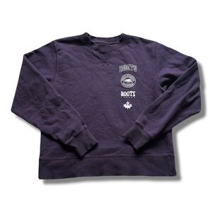 Roots Purple Crewneck Sweatshirt – Size S | Canadian Heritage | Cozy Casual |